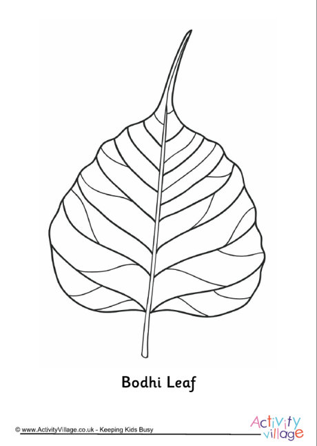 Bodhi leaf colouring page