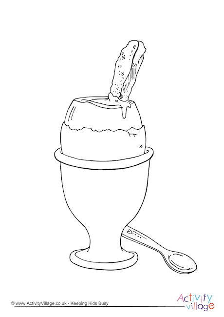 Download Boiled Egg And Soldiers Colouring Page