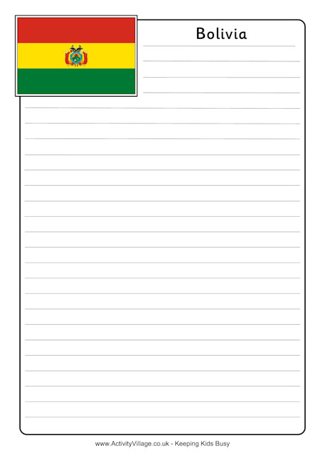 Bolivia notebooking page