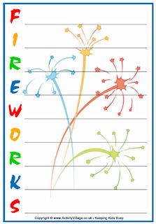 Bonfire Night Acrostic Poem Printables