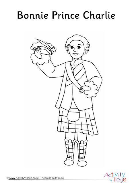Bonnie Prince Charlie Colouring Page