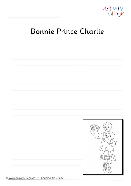 Bonnie Prince Charlie Writing Page