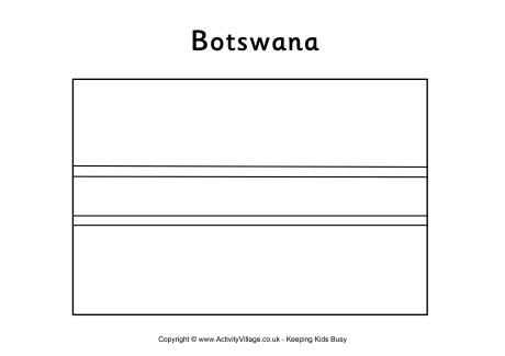Botswana flag colouring page