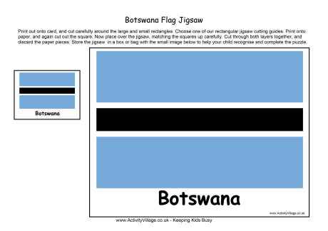 Botswana flag jigsaw