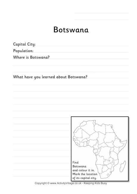 Botswana worksheet