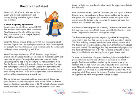 Boudicca fact sheet