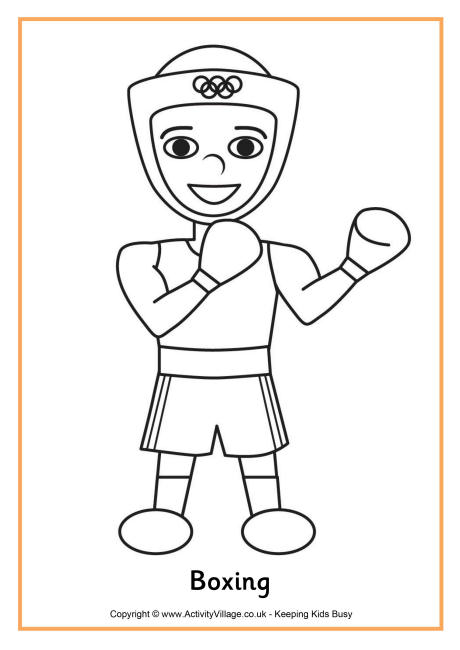 Boxing colouring page
