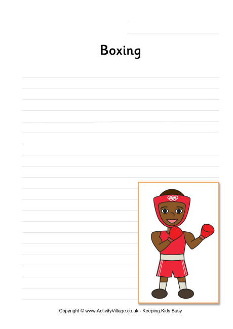 Boxing writing page Boxing writing page