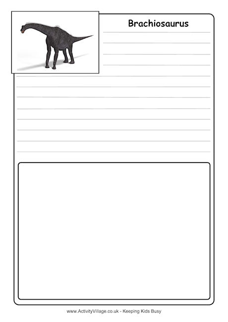 Brachiosaurus notebooking page