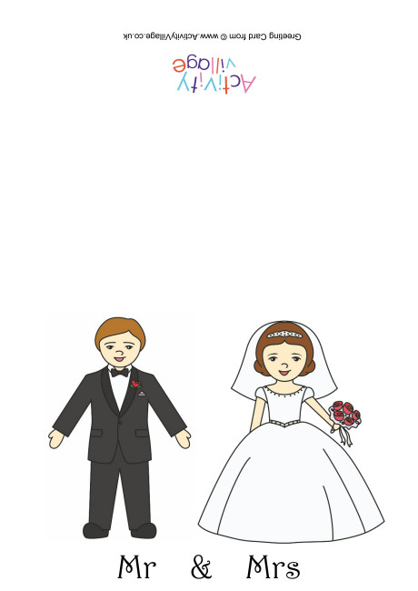Bride and groom card