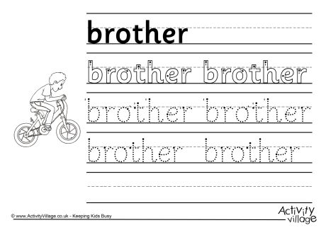 Brother Handwriting Worksheet