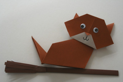 brown origami cat