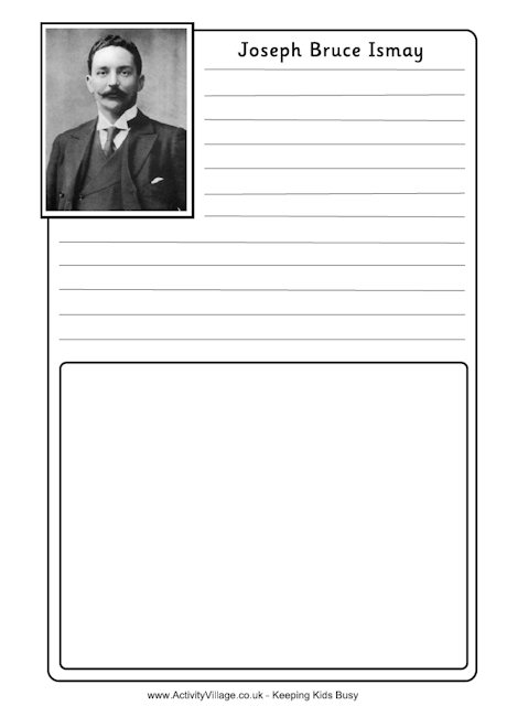 Bruce Ismay notebooking page Bruce Ismay notebooking page