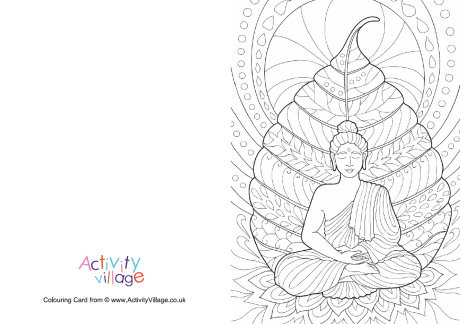 Buddha colouring card