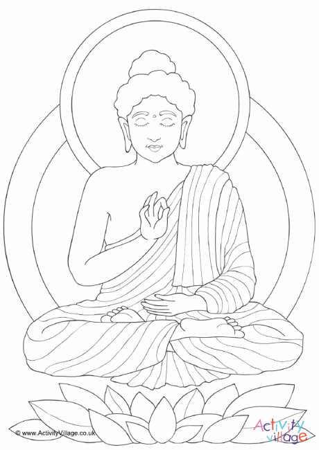 Buddha colouring page