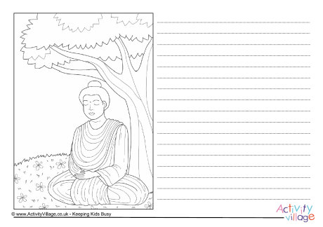 Buddha under Bodhi tree story paper