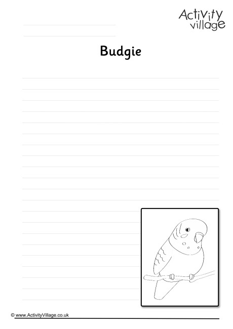 Budgie Writing Page