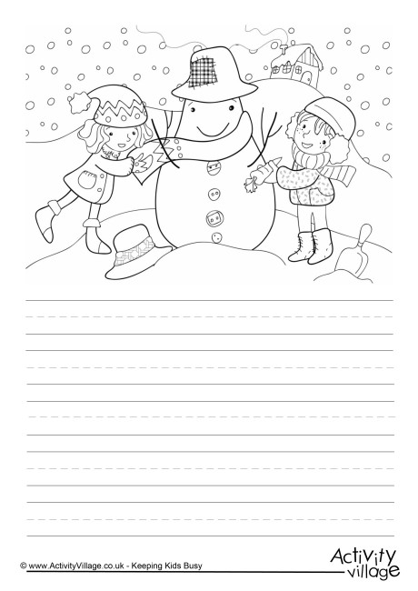 Building a snowman story paper