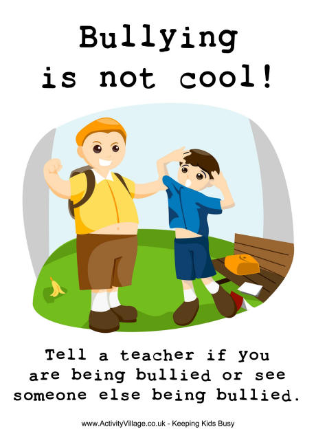 Bullying is not cool poster