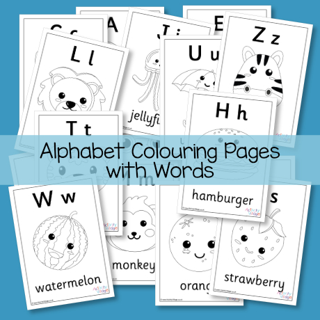 All Alphabet Colouring Pages with Words All Alphabet Colouring Pages with Words
