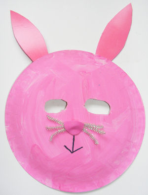 Paper Plate Bunny Mask Kids Craft - bunny face mask roblox