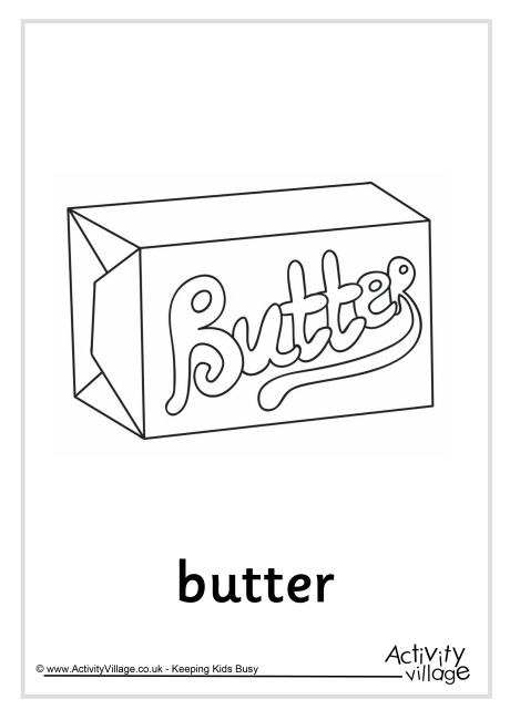 Butter colouring page