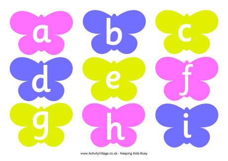 Butterfly alphabet - lower case