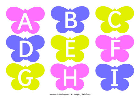 Butterfly alphabet - upper case