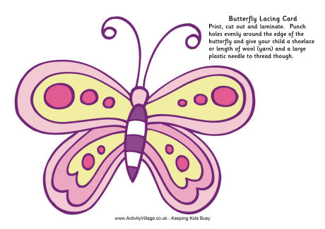 Butterfly lacing card