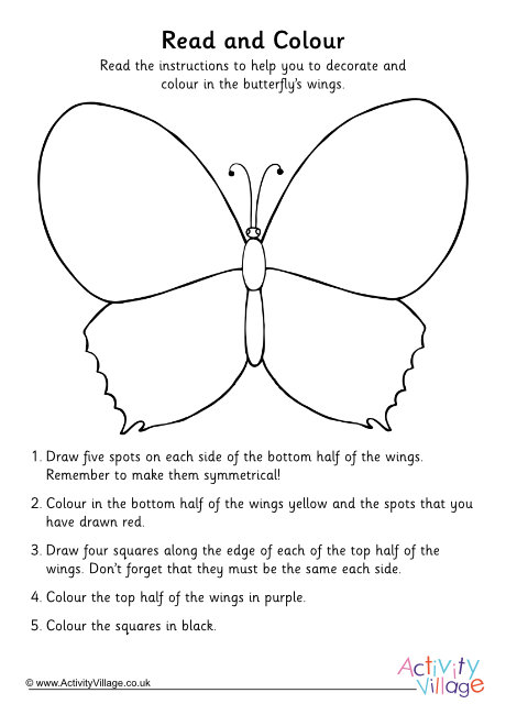Butterfly read and colour