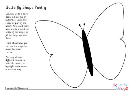 Butterfly shape poetry