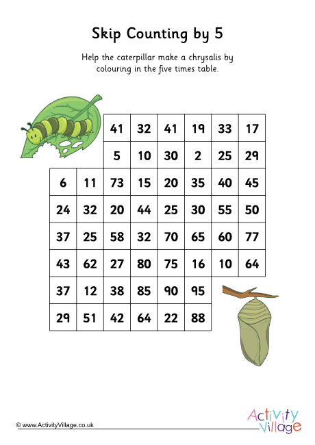 Butterfly skip counting 5s