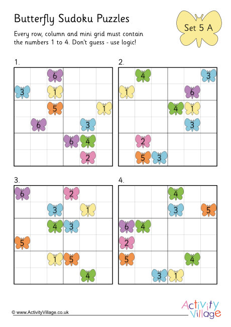 Butterfly sudoku 7 Butterfly sudoku 7