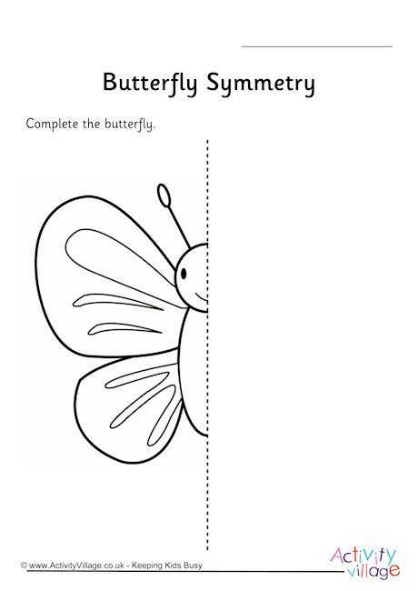 Free Printable Butterfly Symmetry Worksheets