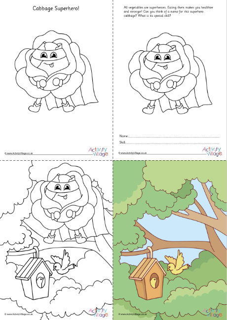 Cabbage Superhero colouring set Cabbage Superhero colouring set