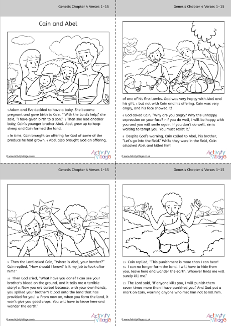 Cain and Abel story and colouring book