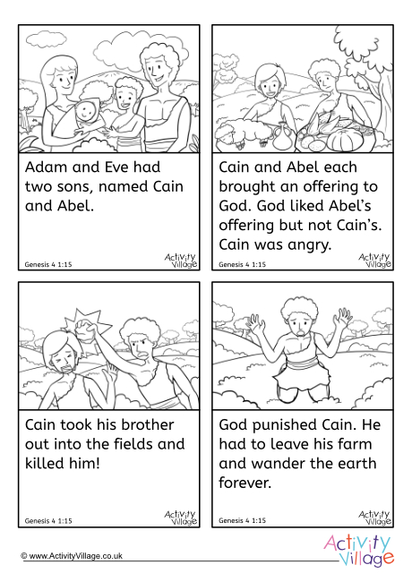 Cain and Abel story sequencing cards Cain and Abel story sequencing cards