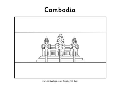 Download Cambodia Flag Colouring Page