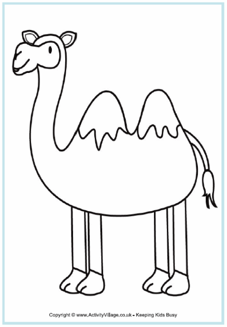 Camel colouring page 2