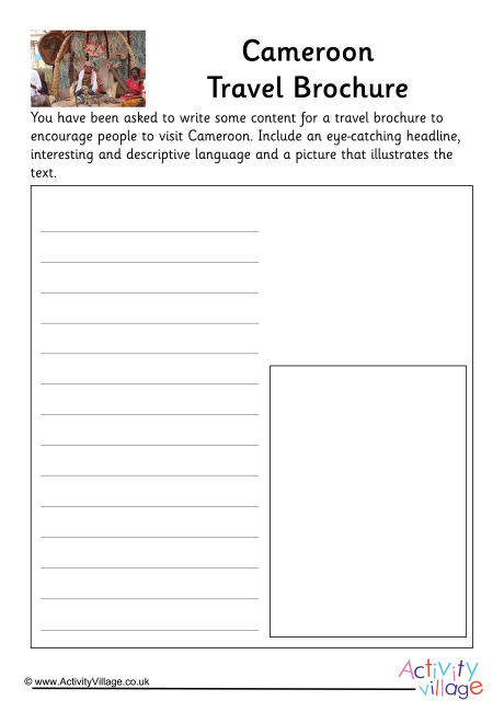 Cameroon Travel Brochure Worksheet