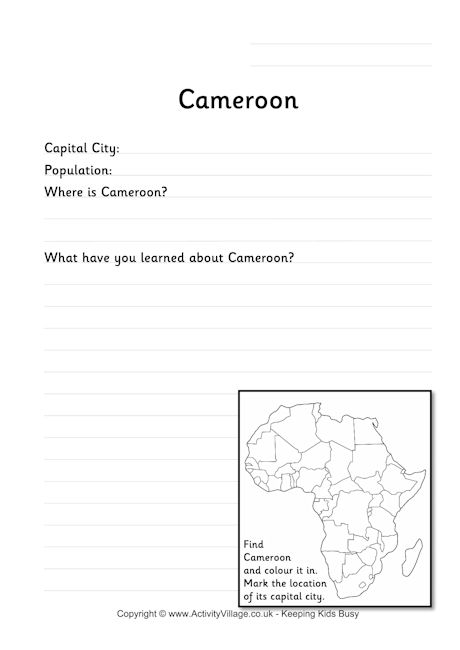 Cameroon worksheet