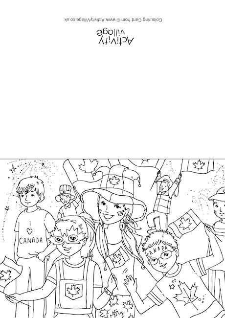 Canada Day Celebrations Colouring Card Canada Day Celebrations Colouring Card