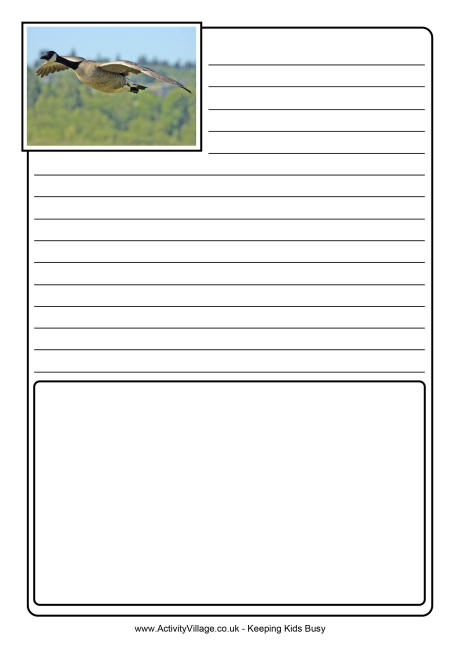 Canadian goose notebooking page 
