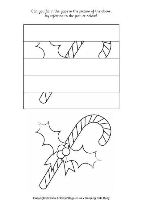 Complete the candy cane puzzle