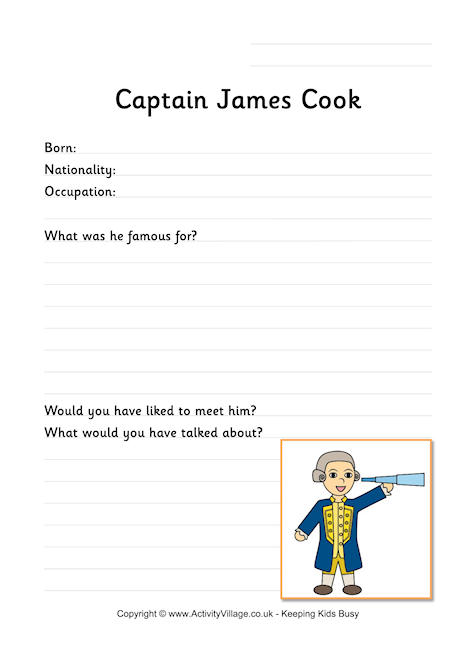 Captain Cook worksheet