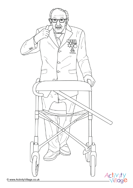 Captain Tom colouring page 2