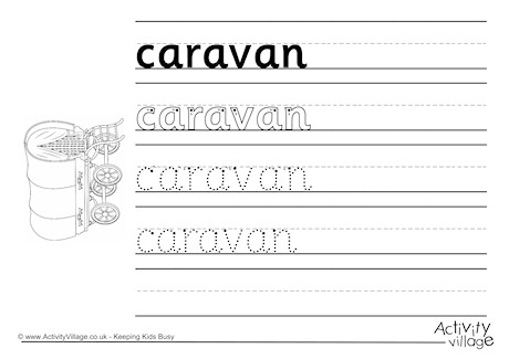 Caravan Handwriting Worksheet