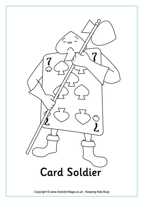 Card Soldier colouring page