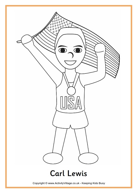 Carl Lewis colouring page