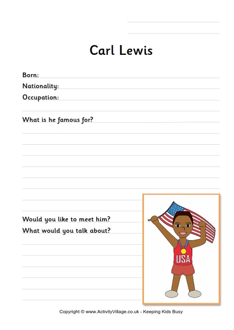 Carl Lewis worksheet